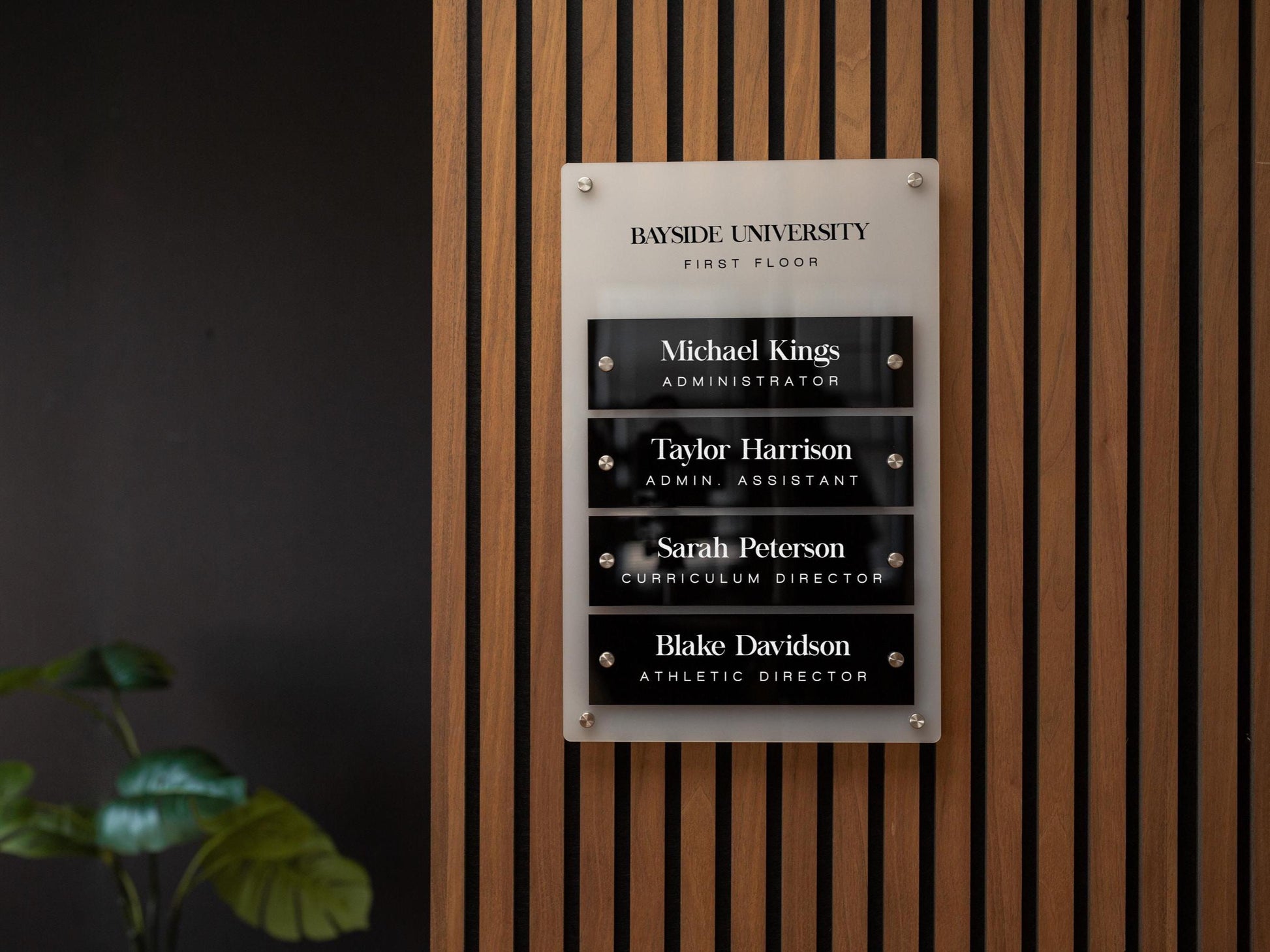 Wall Directory (Standard) - Customizable Large Office Wall Door Building Mounted Business Logo Sign, Job Title Room Signage, Made to Order