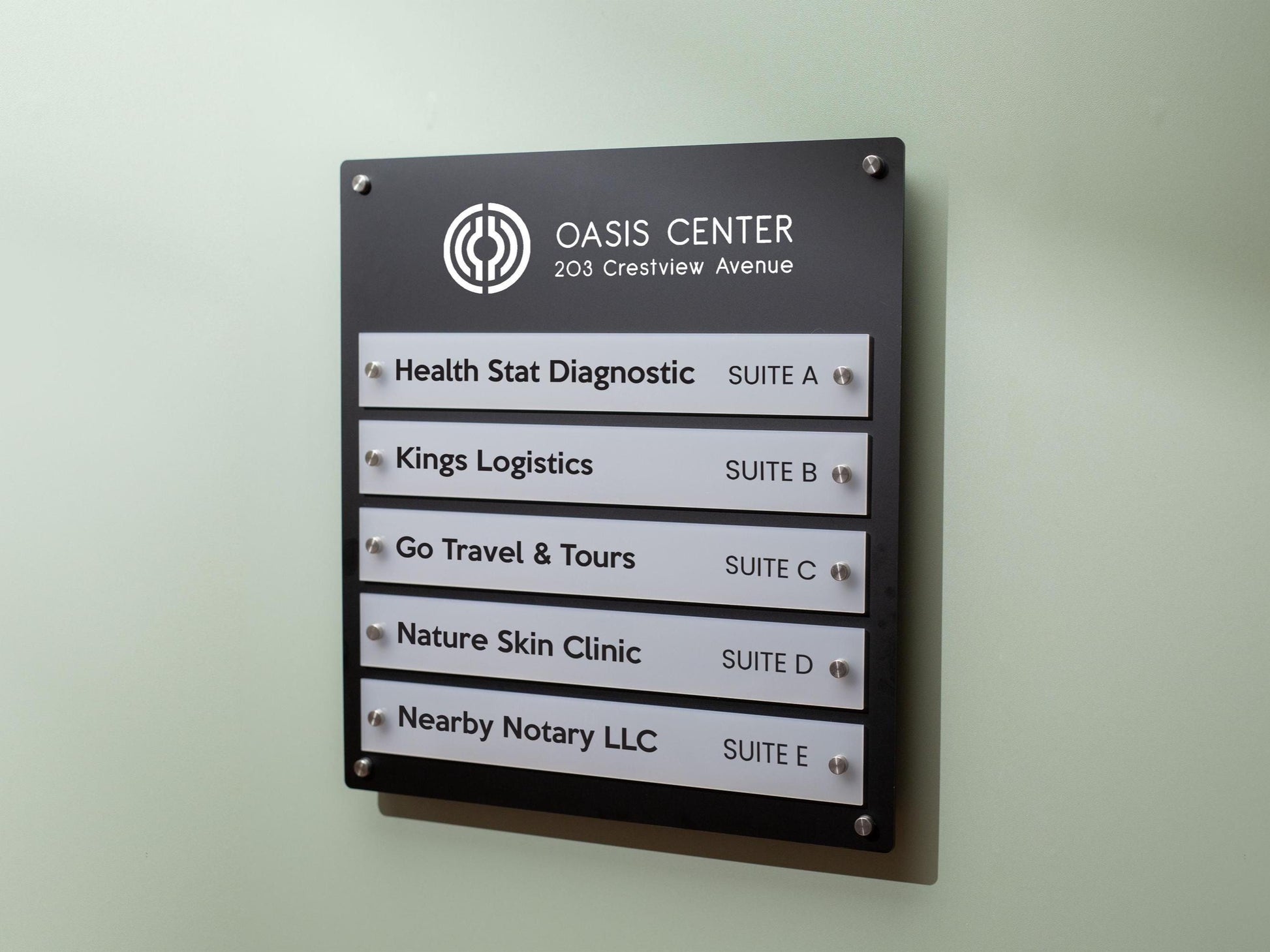 Wall Directory (Wide) - Customizable Large Office Wall Door Building Mounted Business Logo Sign, Job Title Room Signage, Made to Order