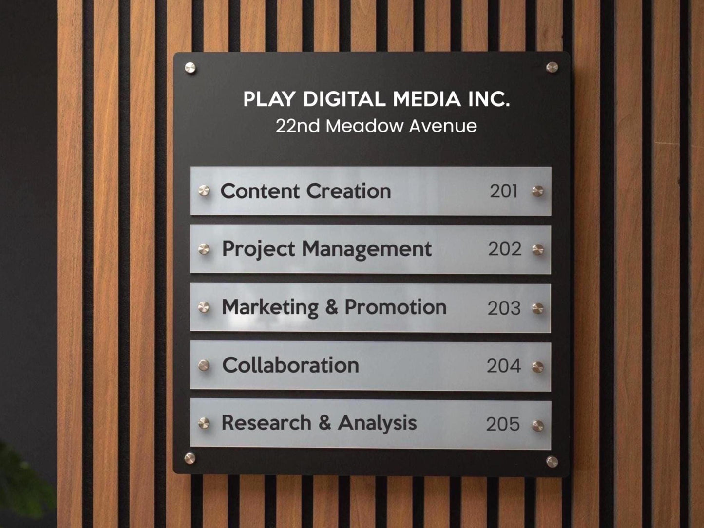 Wall Directory (Wide) - Customizable Large Office Wall Door Building Mounted Business Logo Sign, Job Title Room Signage, Made to Order