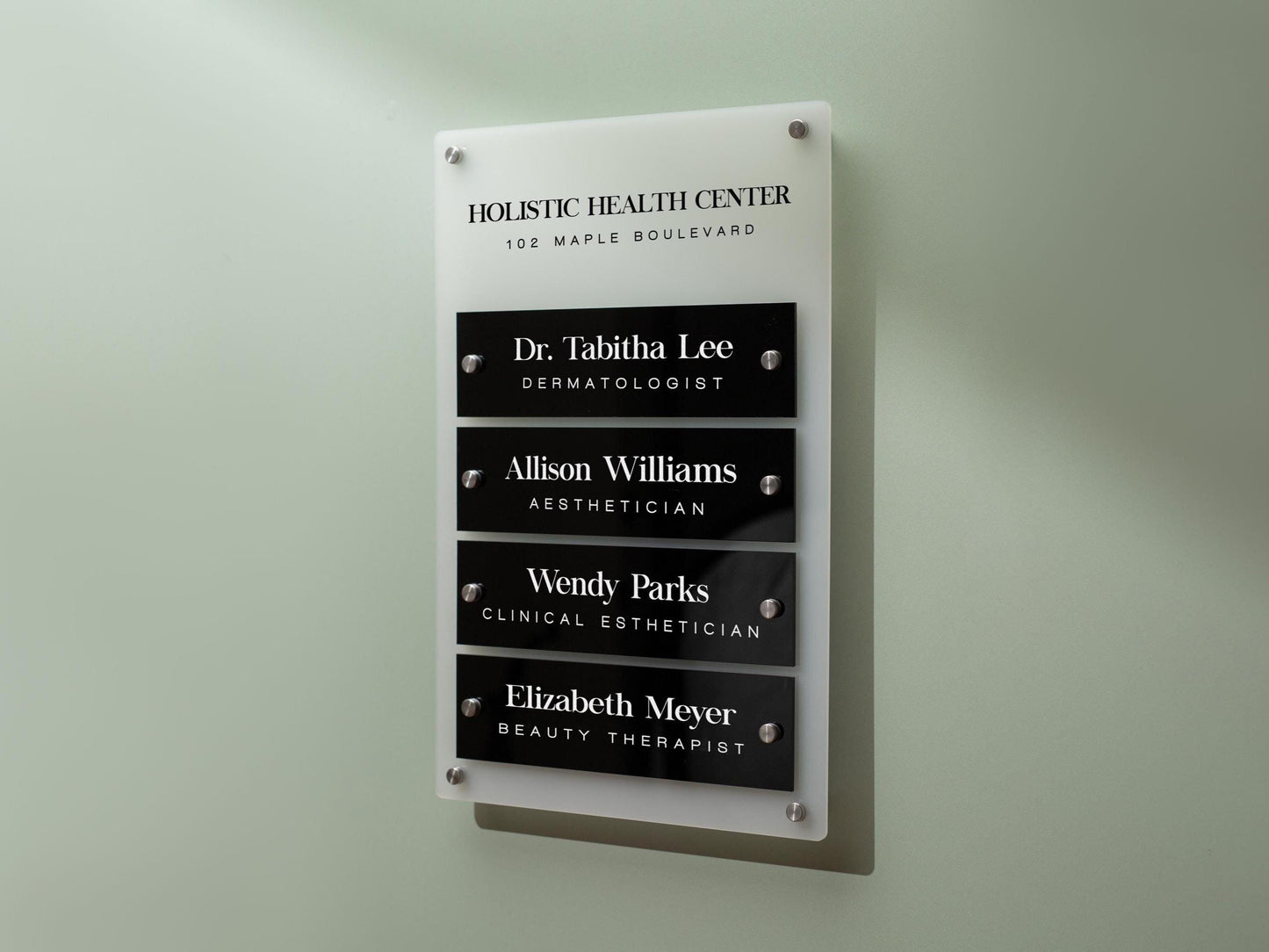 Wall Directory (Standard) - Customizable Large Office Wall Door Building Mounted Business Logo Sign, Job Title Room Signage, Made to Order