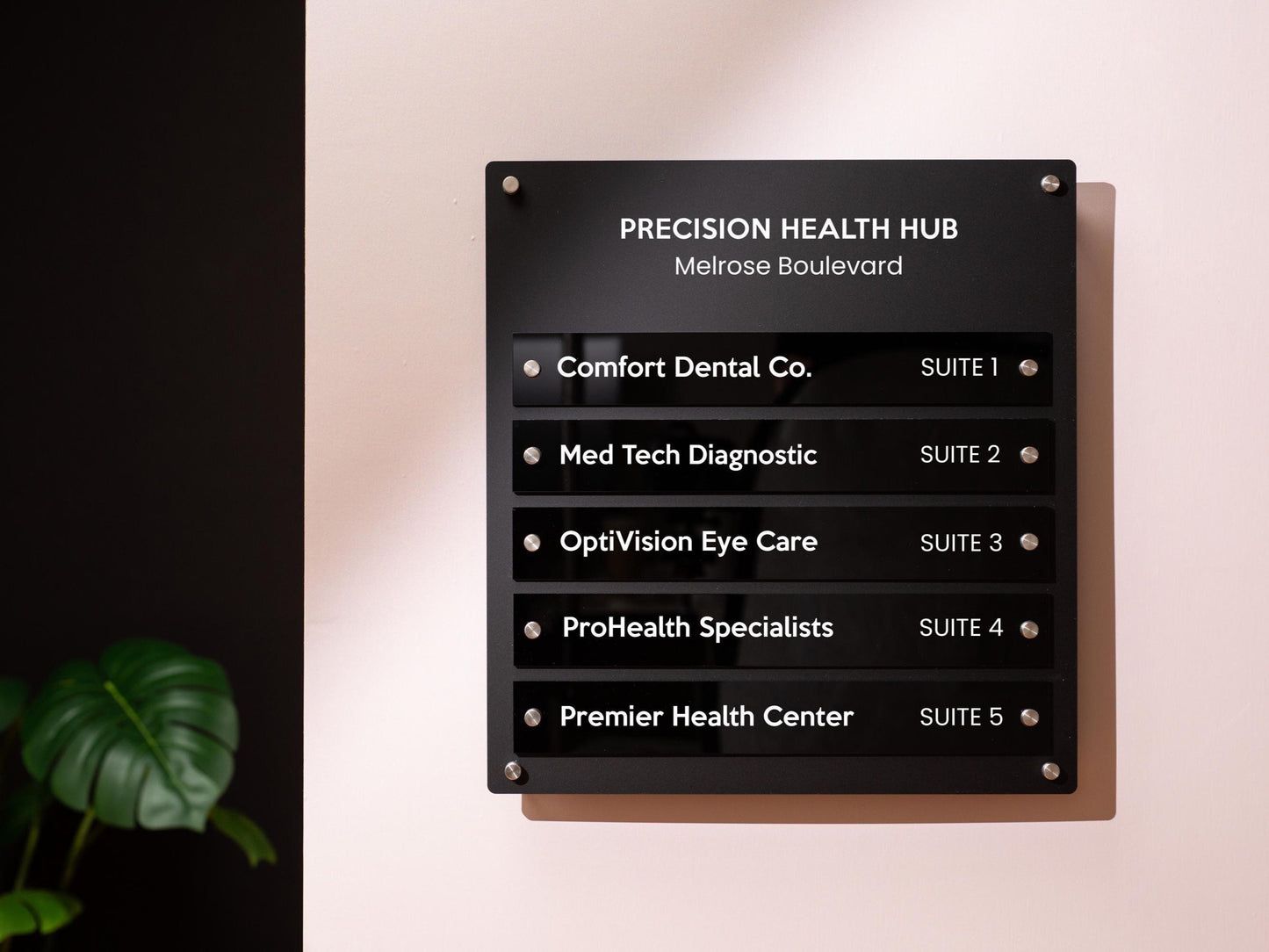 Wall Directory (Wide) - Customizable Large Office Wall Door Building Mounted Business Logo Sign, Job Title Room Signage, Made to Order