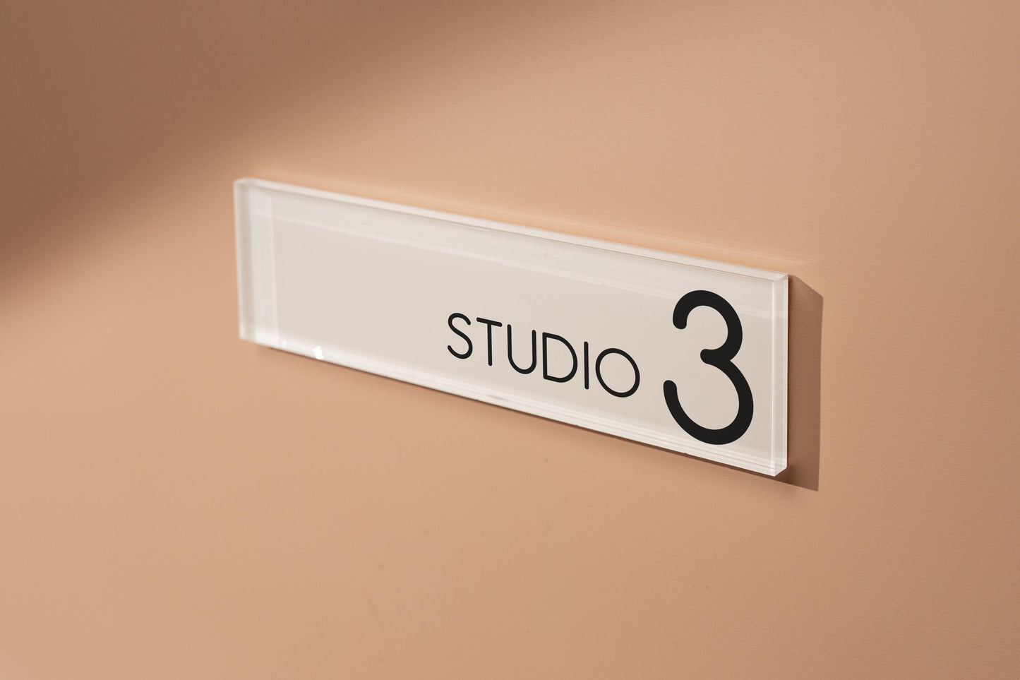 Pastel Acrylic Wall Plate Sign (D2) - Personalized StickOn Door Office Salon Business Small Shop Work Rental Room Suite Floor Number Display