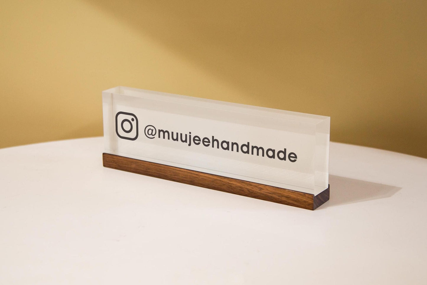 Pastel Acrylic Name Block (D2) - w/ Optional Wooden Base, Display Signage Desk Table Work Social Media Instagram Sign Small Business Gift
