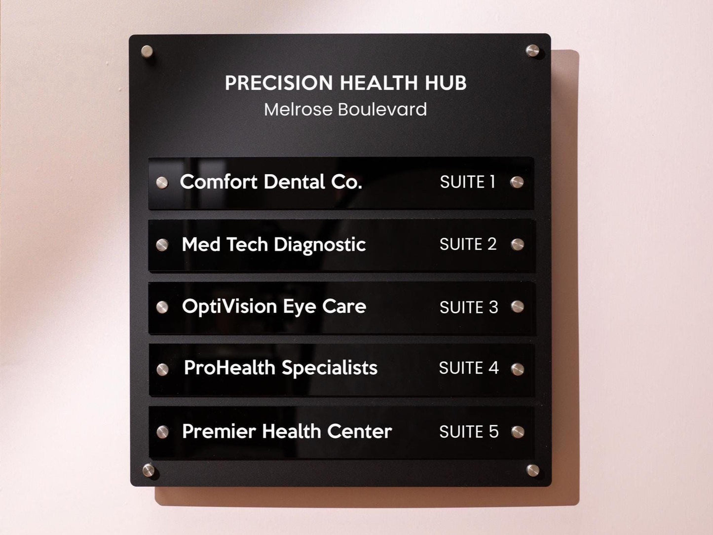 Wall Directory (Wide) - Customizable Large Office Wall Door Building Mounted Business Logo Sign, Job Title Room Signage, Made to Order