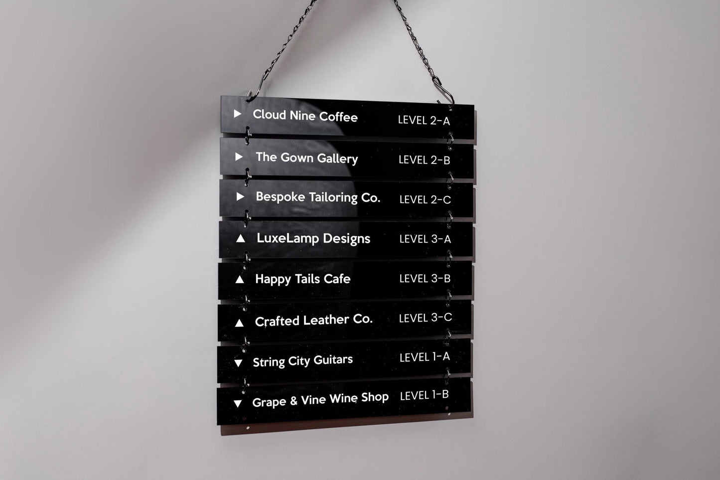 Interchangable Hanging Directory Sign - Customizable Office Wall Door Building Business Retail Shop Display Job Title Room Made to Order