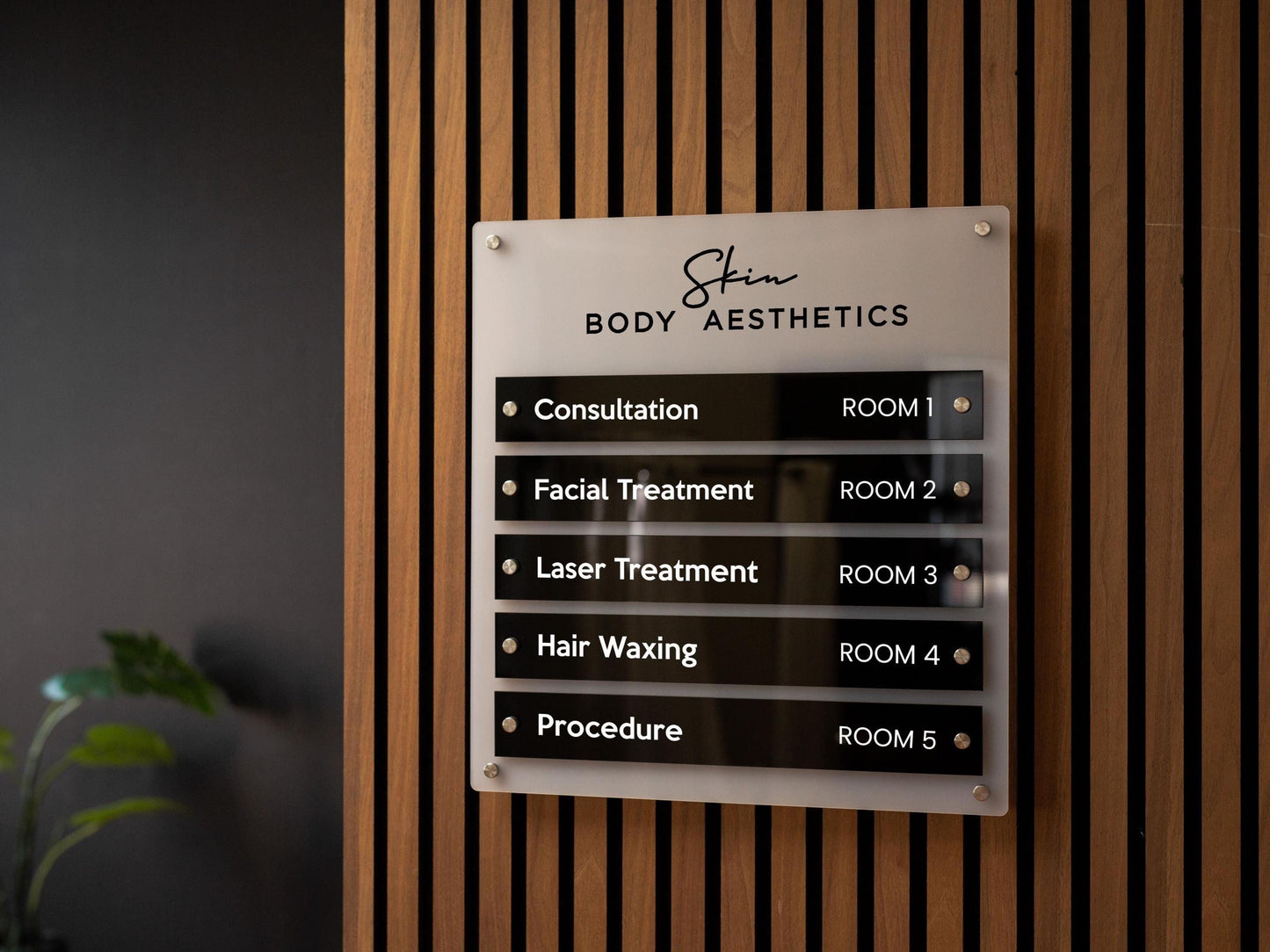 Wall Directory (Wide) - Customizable Large Office Wall Door Building Mounted Business Logo Sign, Job Title Room Signage, Made to Order
