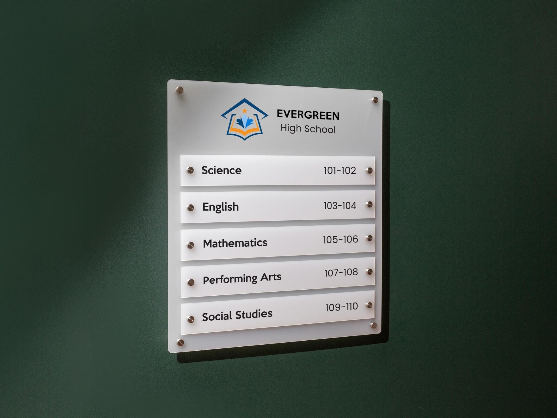 Wall Directory (Wide) - Customizable Large Office Wall Door Building Mounted Business Logo Sign, Job Title Room Signage, Made to Order