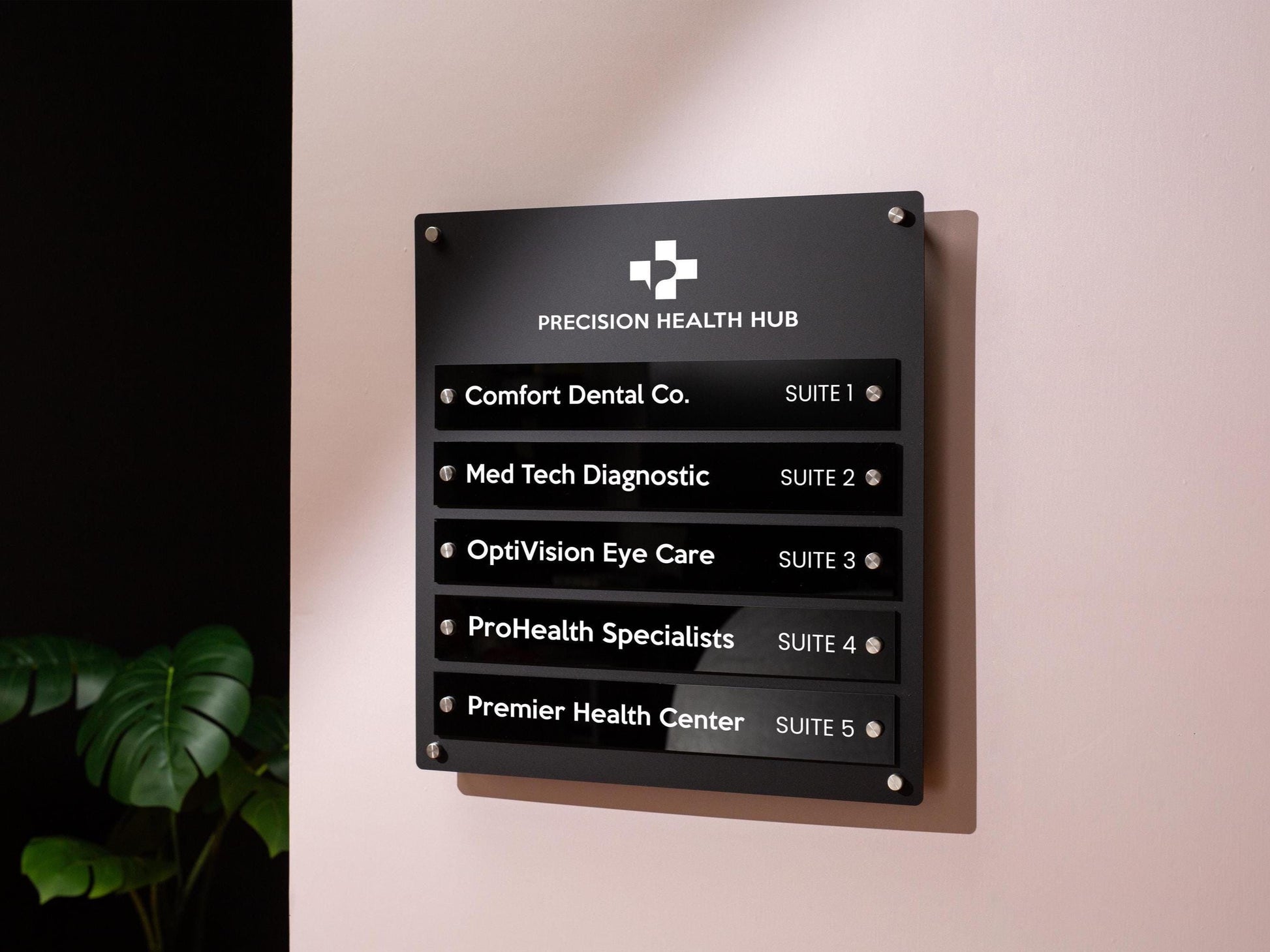 Wall Directory (Wide) - Customizable Large Office Wall Door Building Mounted Business Logo Sign, Job Title Room Signage, Made to Order