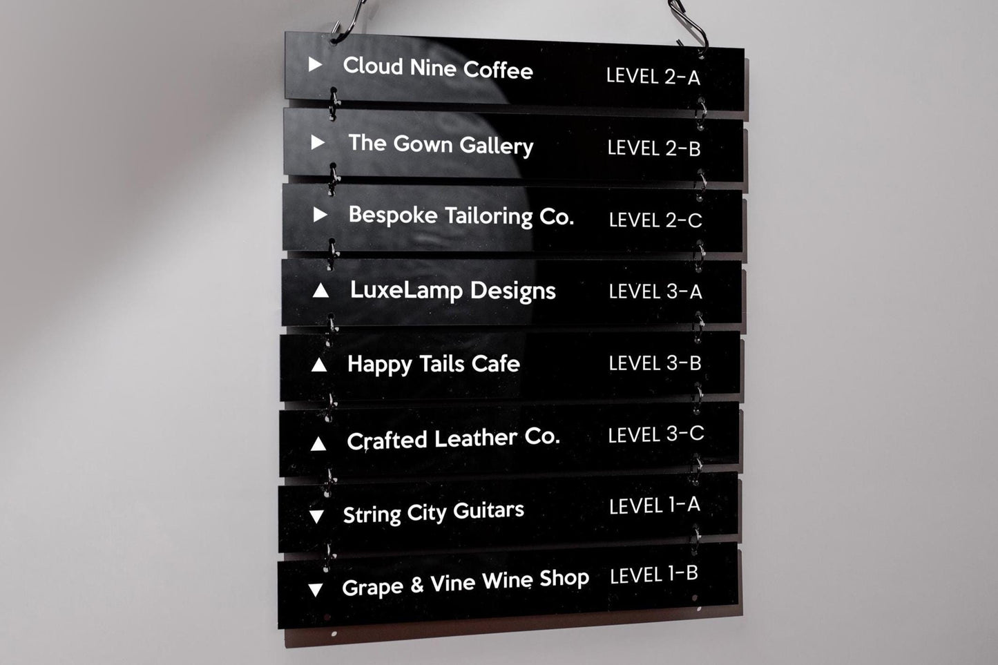 Interchangable Hanging Directory Sign - Customizable Office Wall Door Building Business Retail Shop Display Job Title Room Made to Order