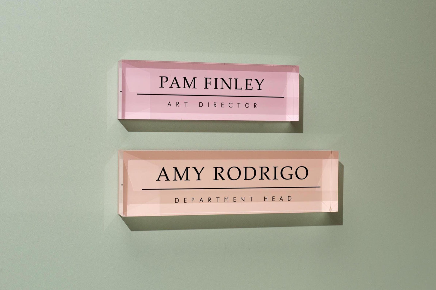 Pastel Acrylic Wall Name Block (D1) - Room Sign Name Work Title CEO Job Office Decor Promotion Coworker Staff Gifts, Stick on Wall Signage