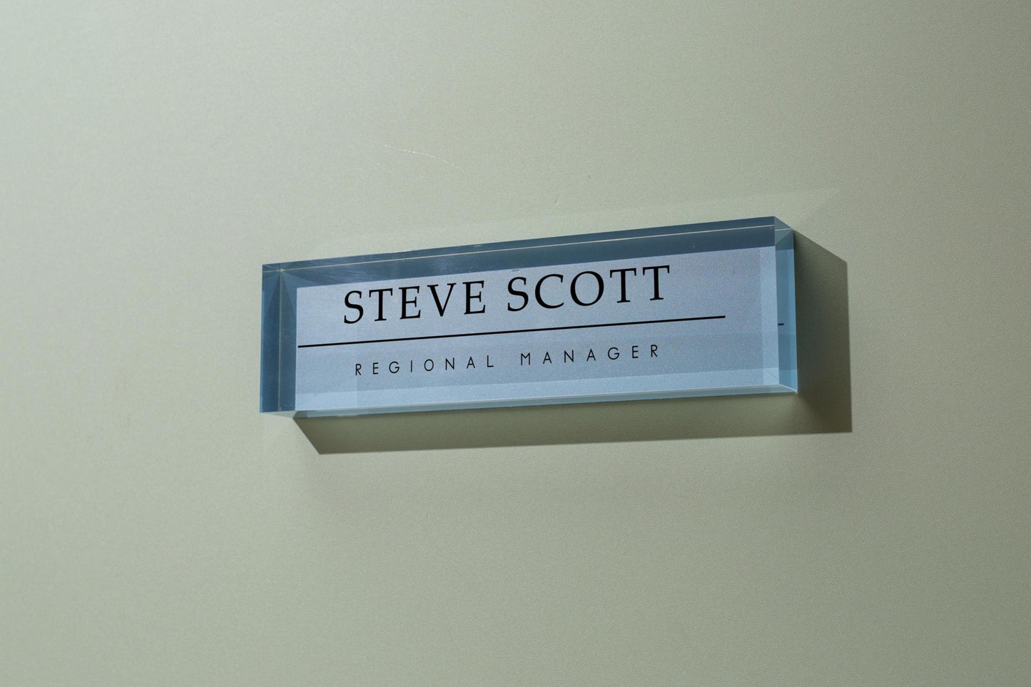 Pastel Acrylic Wall Name Block (D1) - Room Sign Name Work Title CEO Job Office Decor Promotion Coworker Staff Gifts, Stick on Wall Signage