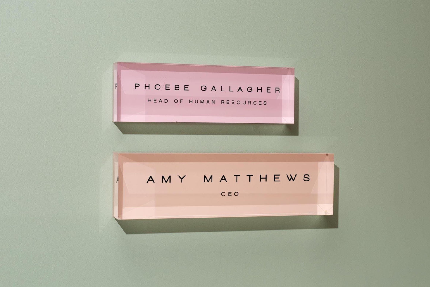 Pastel Acrylic Wall Name Block (D3) - Room Sign Name Work Title CEO Job Office Decor Promotion Coworker Staff Gifts, Stick on Wall Signage