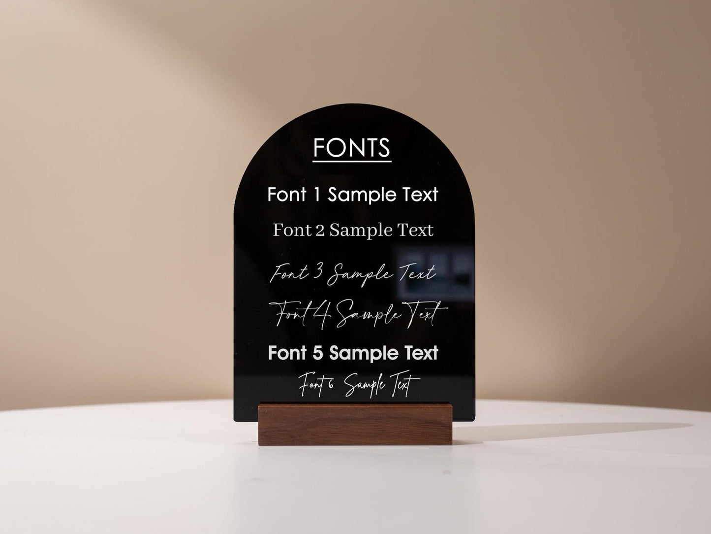 Custom Arch Acrylic Sign w/ Stand - 6x7.5" Custom Text on Market Pop Up Stall Small Business Sale Signs Signage Trade Show Plaque Display