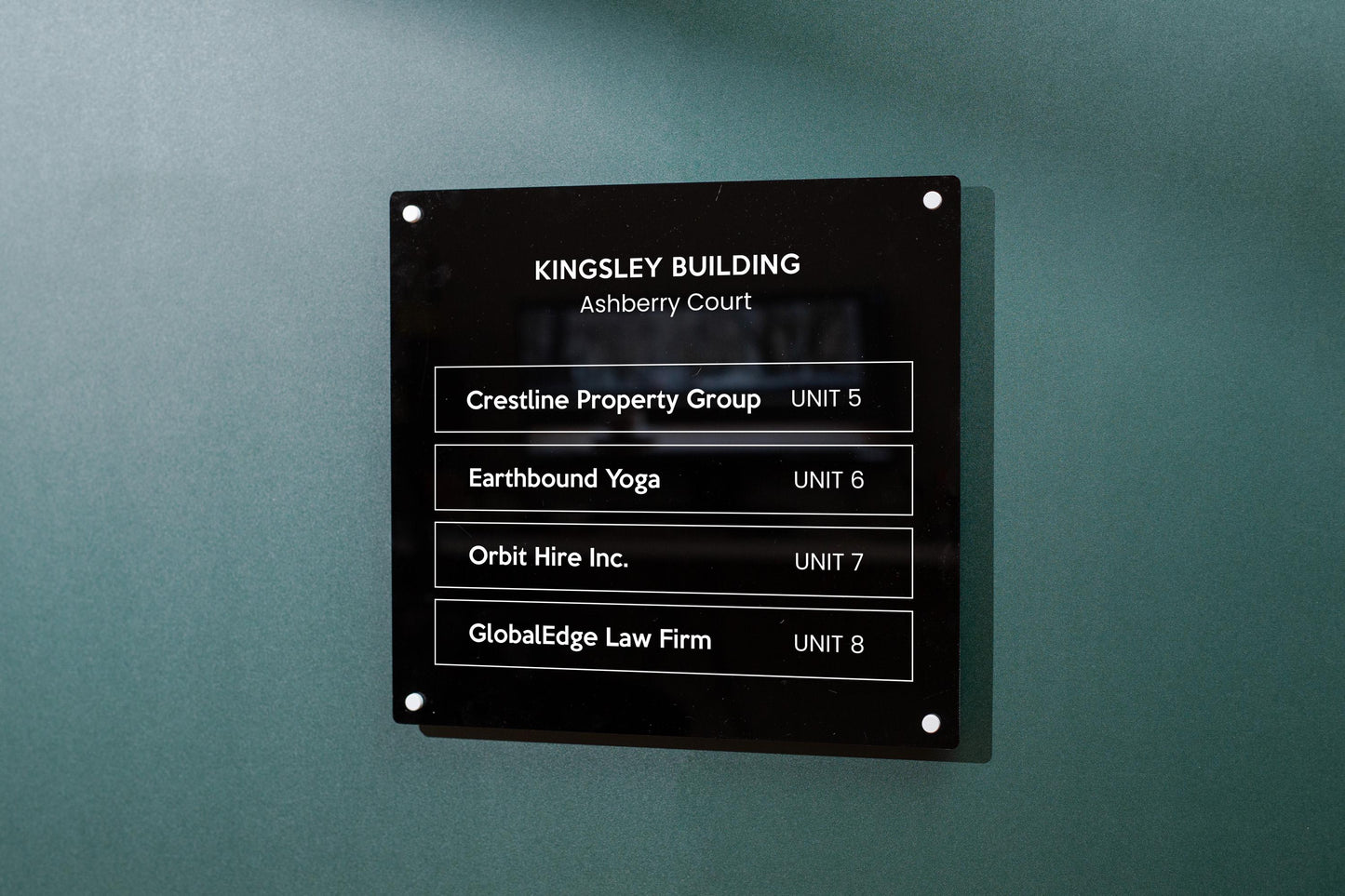 Full Panel Wall Directory (Wide) - Customizable Large Office Wall Door Building Mounted Business Logo Sign, Job Title Room Signage