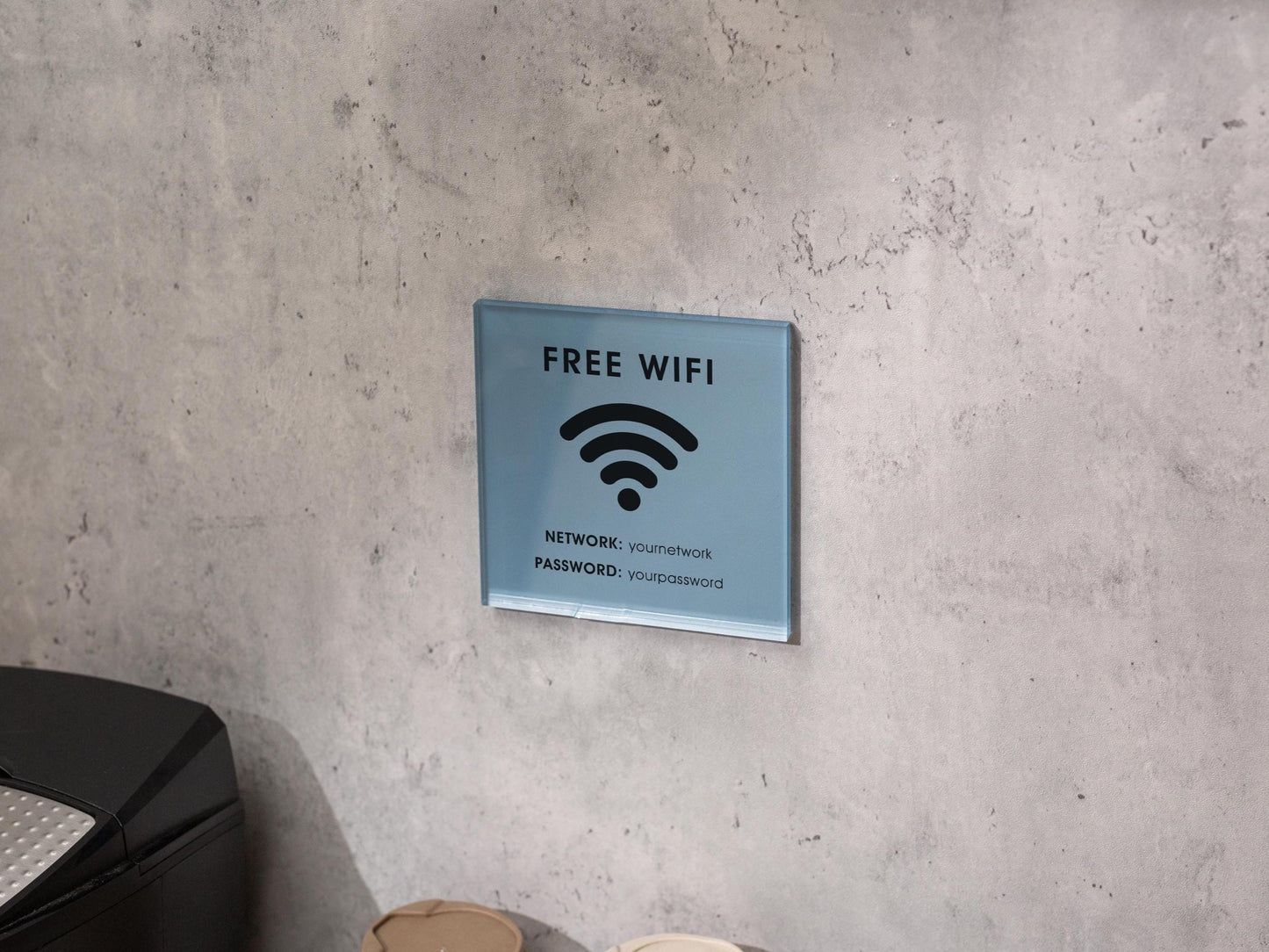Square Pastel Wall Wifi Sign (D2) - 6×6" Custom Stick-On Internet Password Sign for Home, Airbnb, Hotel, Salon, Café, and Small Business