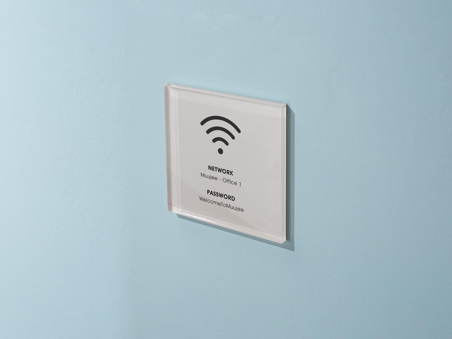 Square Pastel Wall Wifi Sign (D3) - 6×6" Custom Stick-On WiFi Sign for Door or Wall for Guests VRBO Vacation Rental Restaurant Bar Hotel