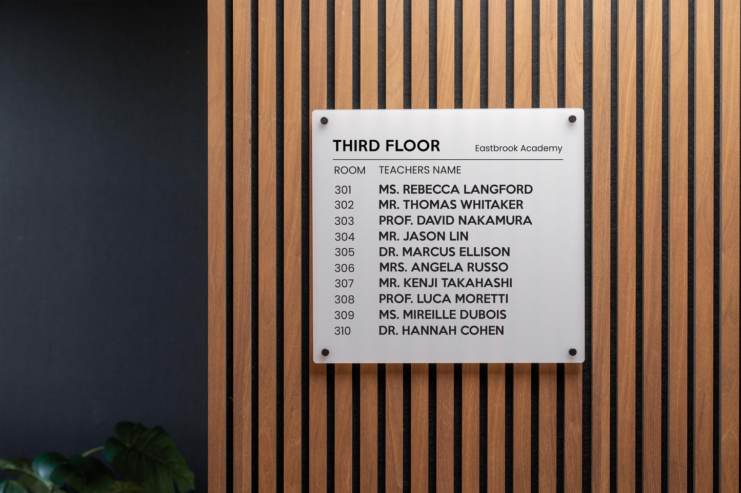 24x22 Full Panel Directory Sign - Customizable Large Office Wall Door Building Mounted Business Logo Sign, Job Title, Room Facility Signage