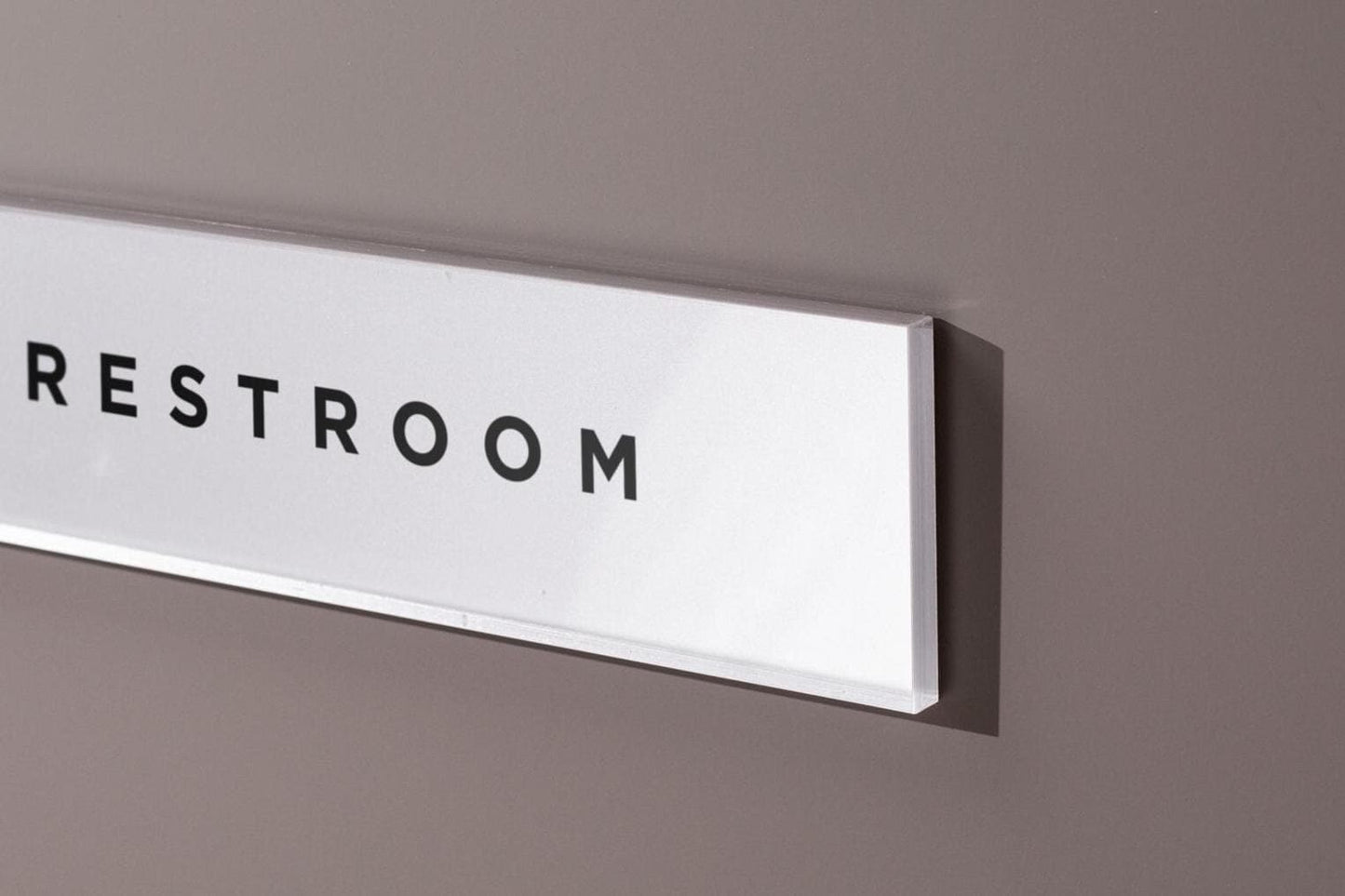 Silver Acrylic Wall Plate Sign - Personalized Stick On Door Office Salon Lash Nails Small Business Shop Signage Work Rental Room Number