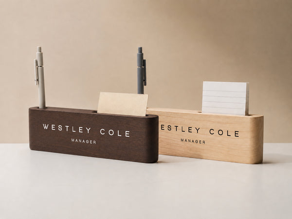 Curved Personalized Wood Name Block w/ Slots (D3) - Minimal Executive Desk CEO Room Table Sign Job Office Decor Teacher Graduation Promotion Gift (Copy)