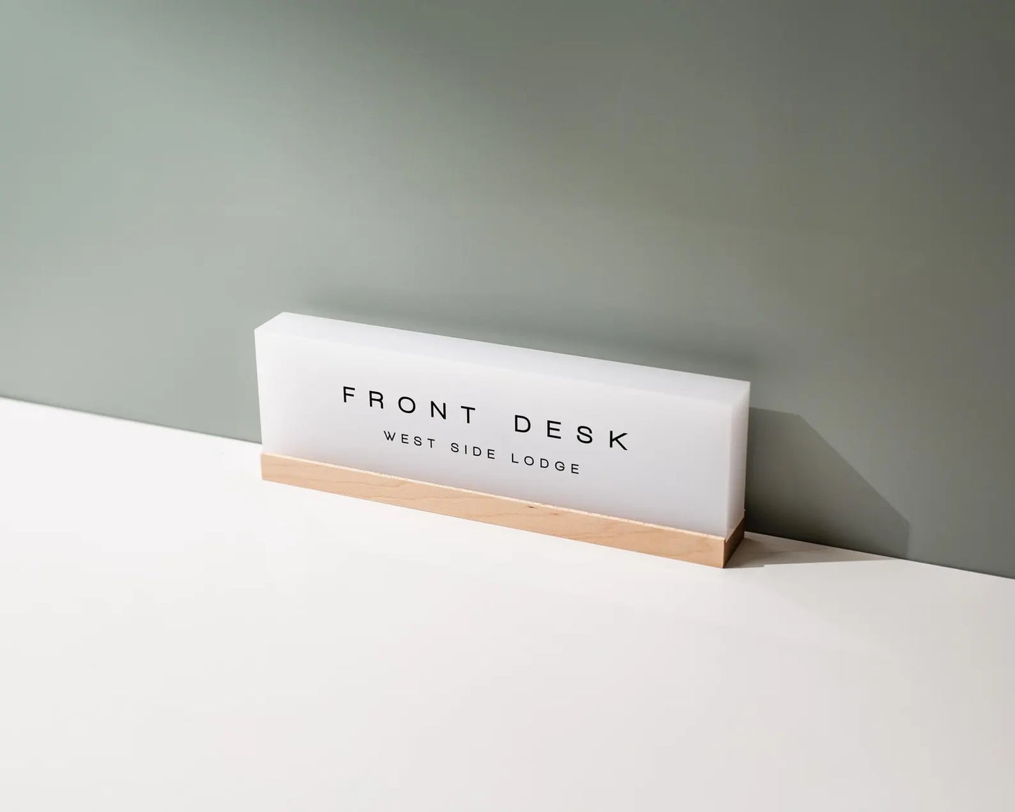 Personalized Acrylic Name Block (D3) - w/ Optional Wooden Base, Minimal Executive Desk CEO Sign, Job Office Decor, Teacher or Promotion Gift