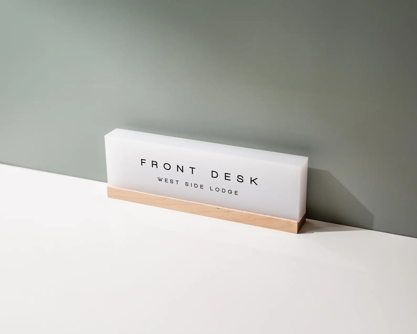 Personalized Acrylic Name Block (D3) - w/ Optional Wooden Base, Minimal Executive Desk CEO Sign, Job Office Decor, Teacher or Promotion Gift