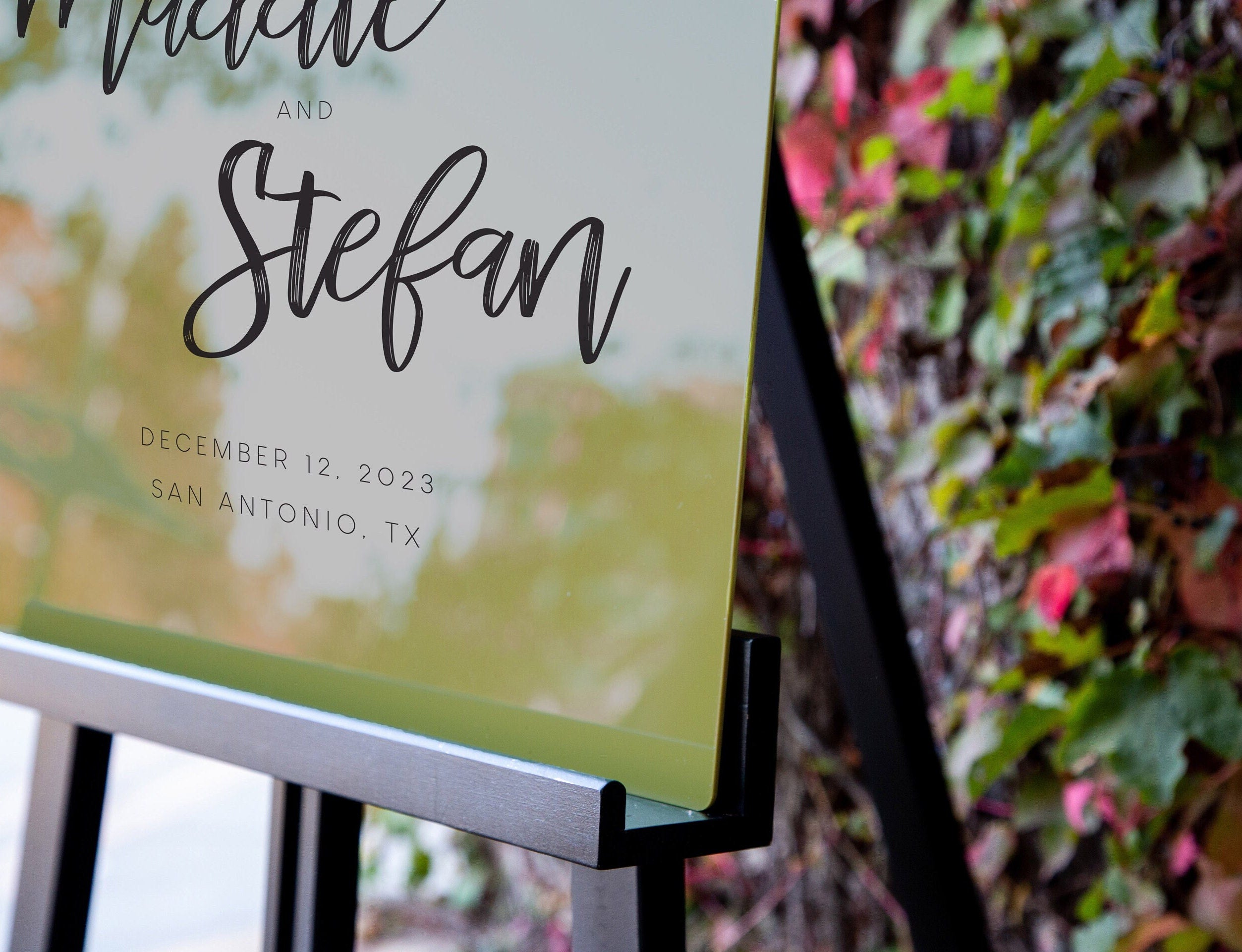 Personalized Arched Acrylic Wedding Welcome Sign (Design 4) , Wedding Sign, Party Sign