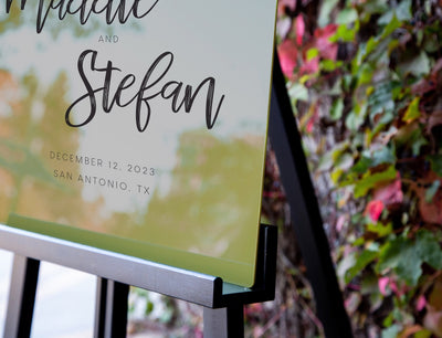 Personalized Arched Acrylic Wedding Welcome Sign (Design 4) , Wedding Sign, Party Sign