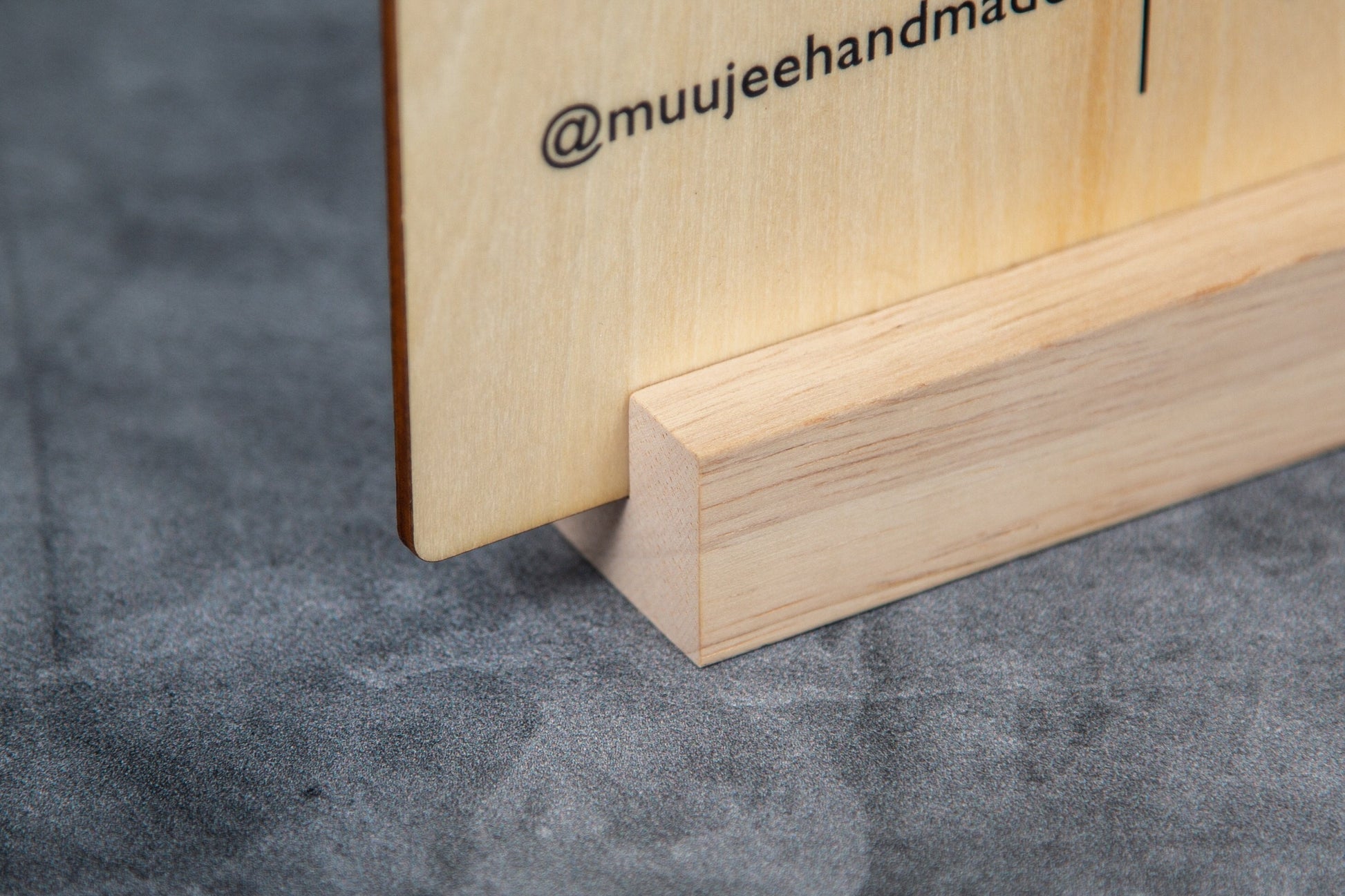 Maple QR Code Social Media Sign w/ Maple Wood Stand - Business Logo Plaque for Pop Up Vendors Weddings Salon Spa Trade Shows Craft Shows