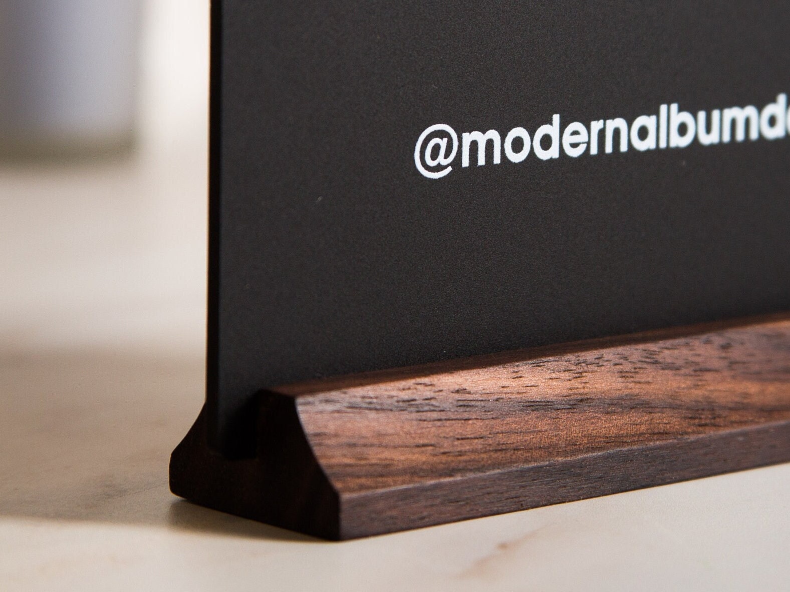 QR Code Social Media Sign w/ Wood Stand - 6.5 x 7.75" Logo Optional Scannable Acrylic Instagram Website Sign for Business Salon Restaurant