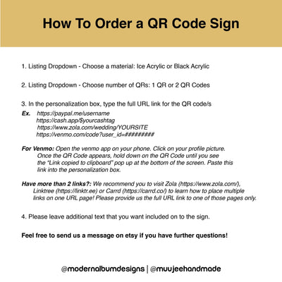 Arched QR Code (Wedding Sign) - 6x7.75" Scannable Acrylic Sign, Wedding Cash Gift Table Decoration, Venmo Paypal Donation