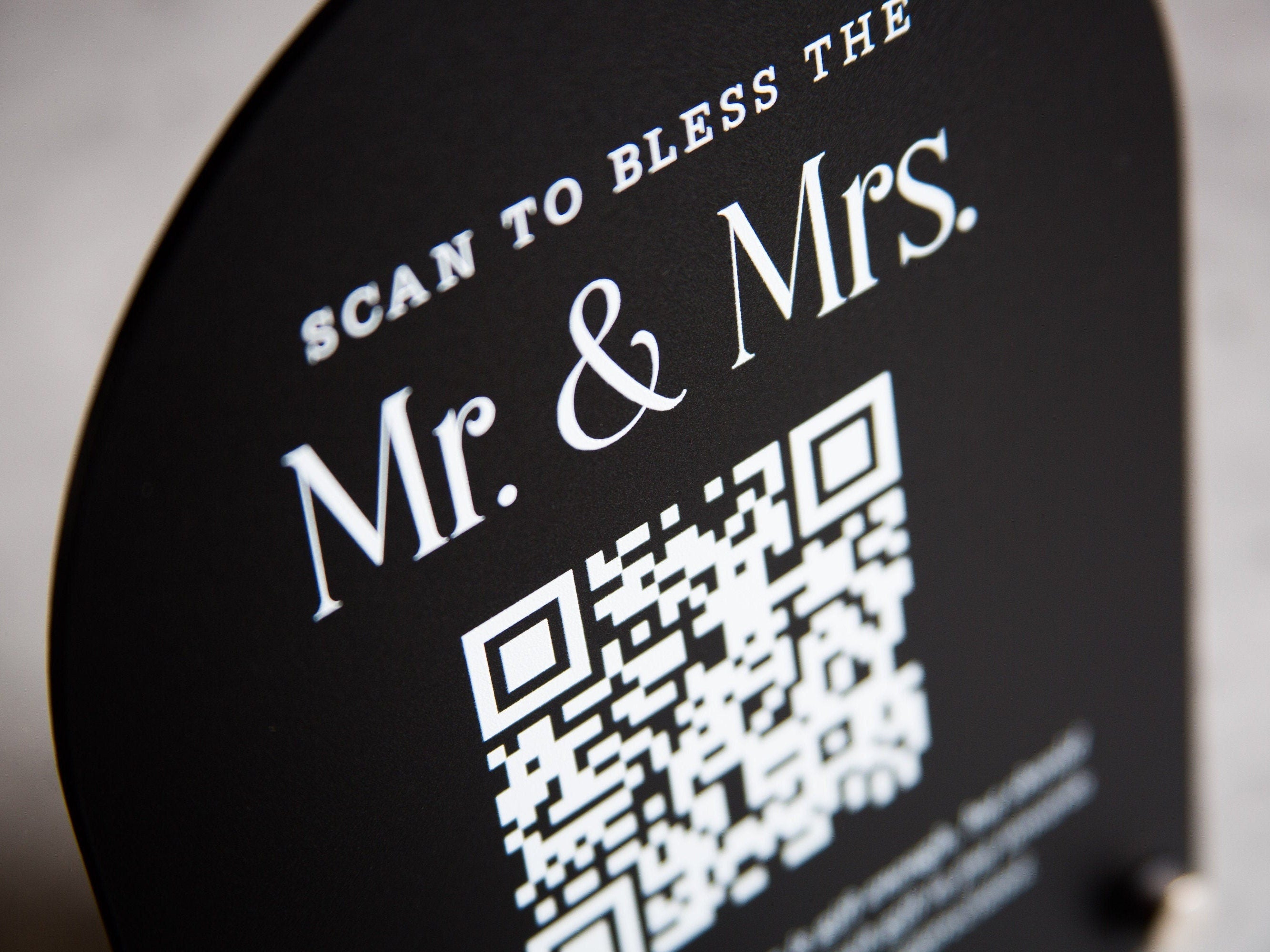Arched QR Code (Wedding Sign) - 6x7.75" Scannable Acrylic Sign, Wedding Cash Gift Table Decoration, Venmo Paypal Donation