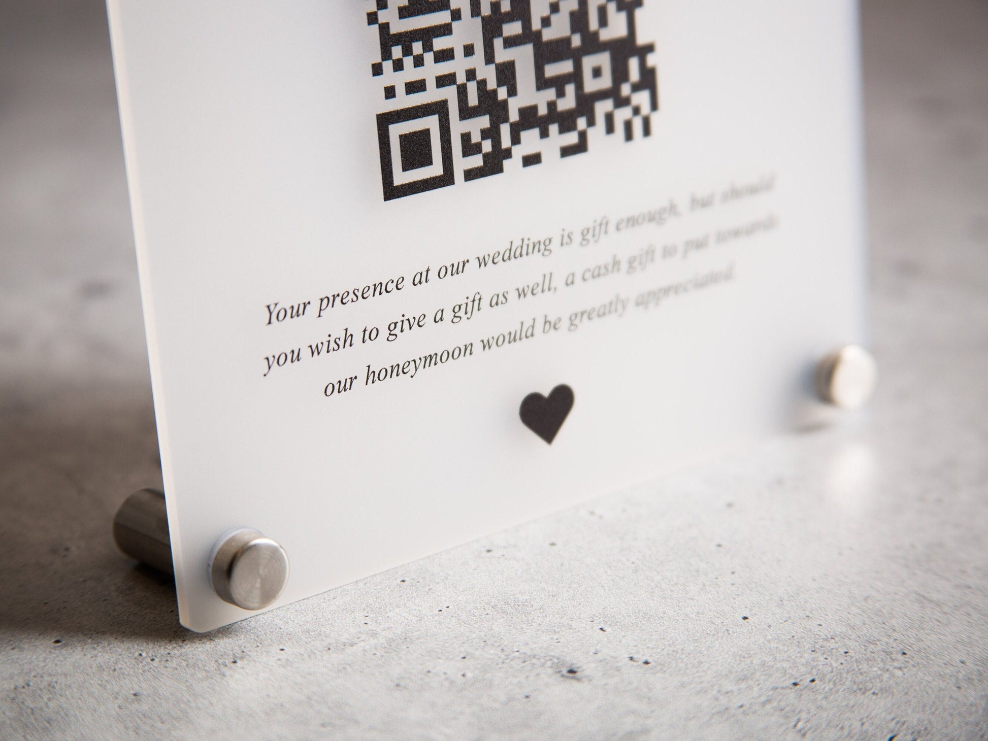 Arched QR Code (Wedding Sign) - 6x7.75" Scannable Acrylic Sign, Wedding Cash Gift Table Decoration, Venmo Paypal Donation