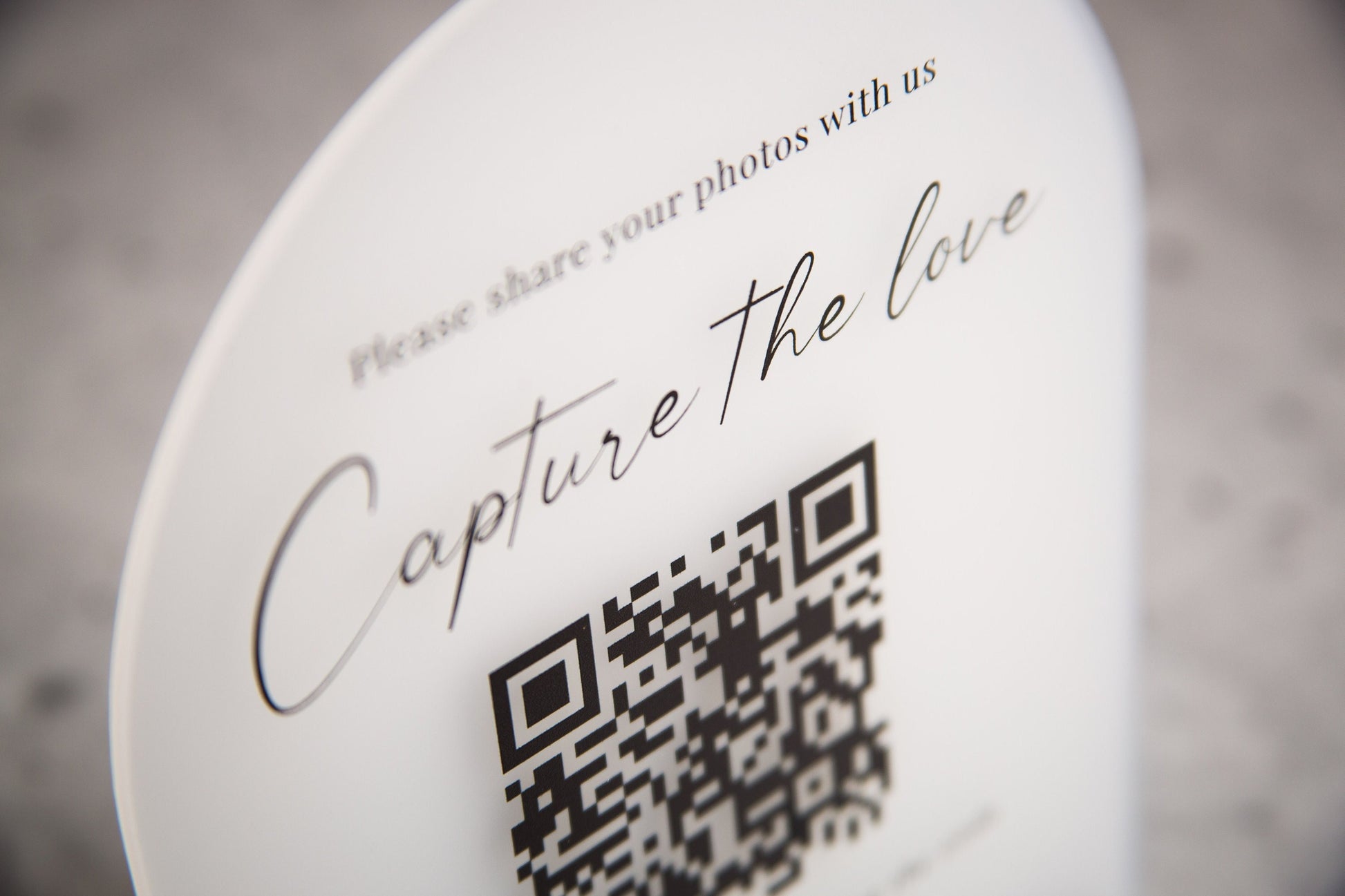 Arched QR Code (Wedding Sign) - 6x7.75" Scannable Acrylic Sign, Wedding Table Decor, Capture The Love Wedding Sign, Share your photos
