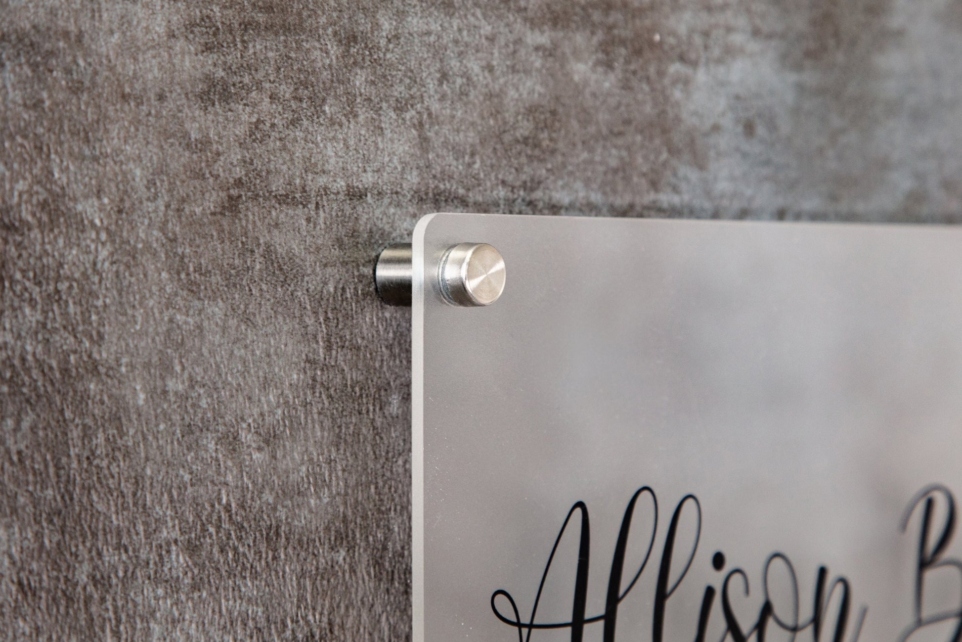 Frosted Acrylic Office Door Sign w/ Metal Stand Offs - 11.5x7" Custom Business Logo Wall Sign, Personalized Medical Office Door Name Plate