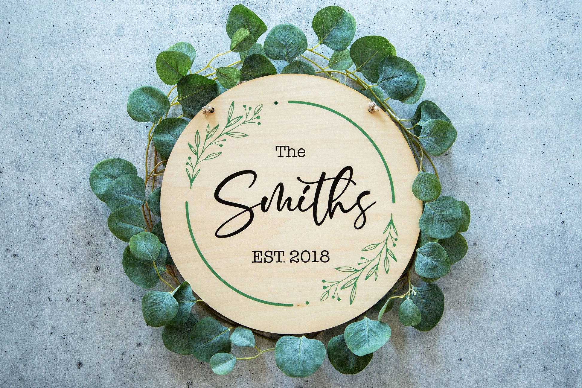 Custom Round Wooden Sign - Wooden Personalized Sign | Personalized Wooden Hanging Sign