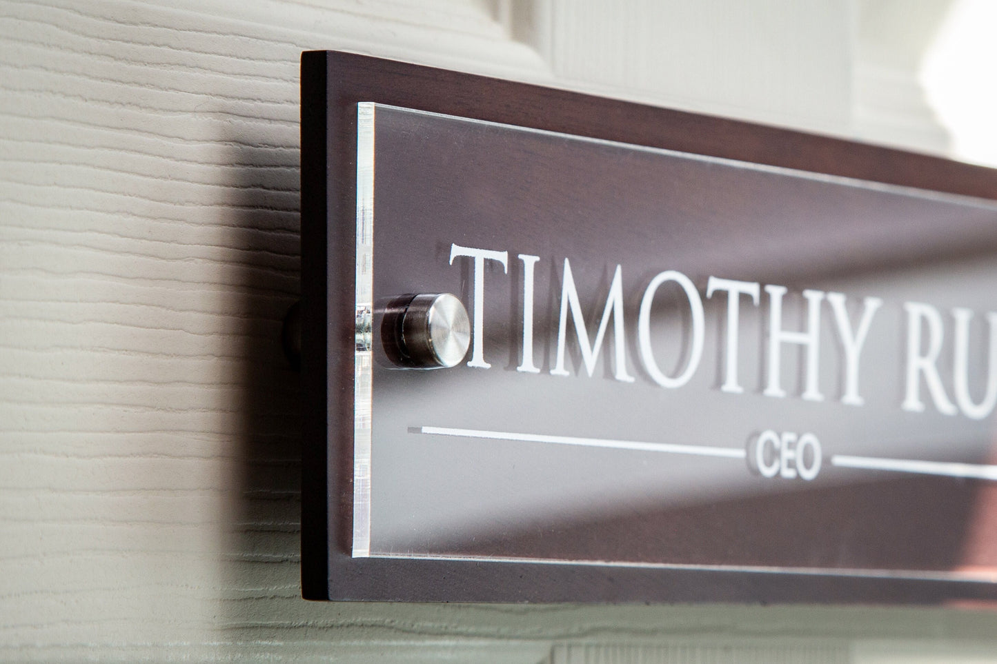 UV Printed Wood Acrylic Wall Sign - Personalized Name Office Executive CEO Sign New Job Position Business Decor, Birthday or Promotion Gift