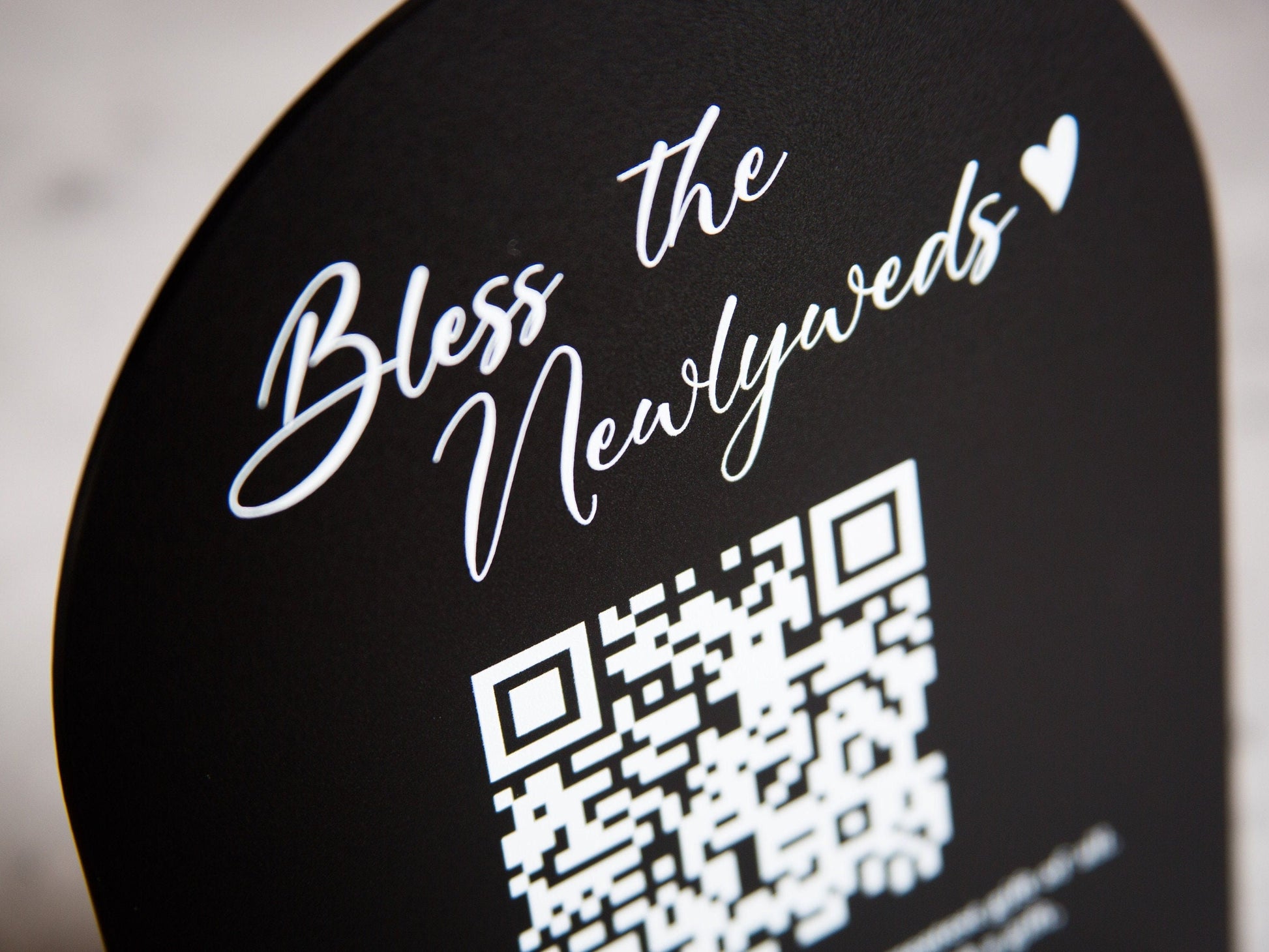 Arched QR Code (Wedding Sign) - 6x7.75" Scannable Acrylic Sign, Wedding Cash Gift Table Decoration, Venmo Paypal Donation