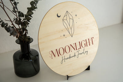 Custom Round Wooden Sign - Small Business Booth Your Actual Logo Minimalist Display Sign Store Front Small Shop Logo Circle Wooden Handmade