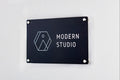 Black Acrylic Office Door Sign w/ Metal Stand Offs - 11.5x7 Custom Personalized Logo, Office Wall Decor, Salon Sign, Office Storefront
