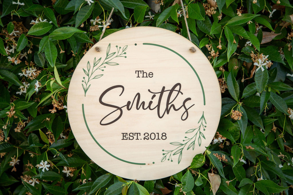 Custom Round Wooden Sign - Wooden Personalized Sign | Personalized Wooden Hanging Sign