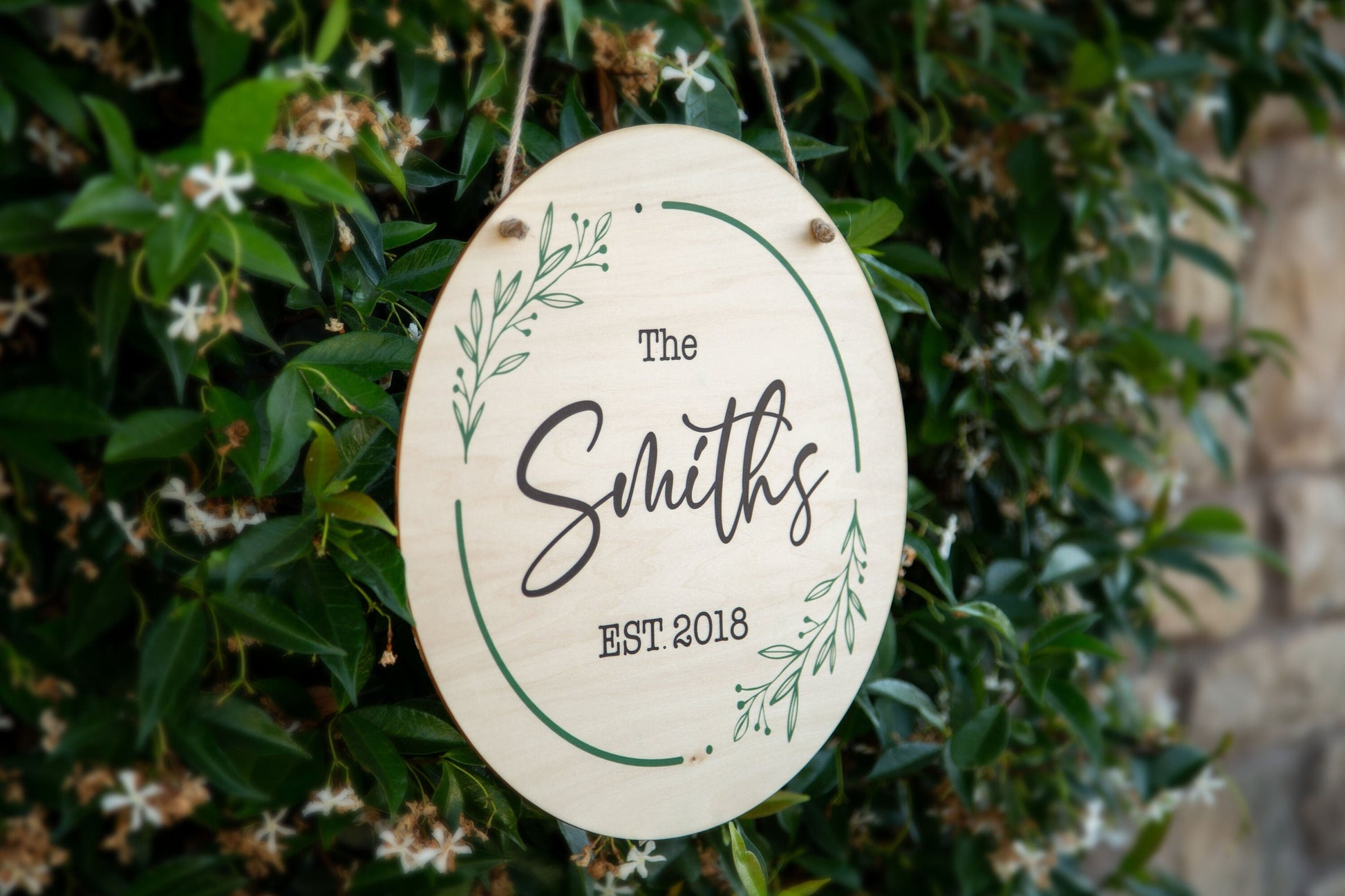 Custom Round Wooden Sign - Wooden Personalized Sign | Personalized Wooden Hanging Sign