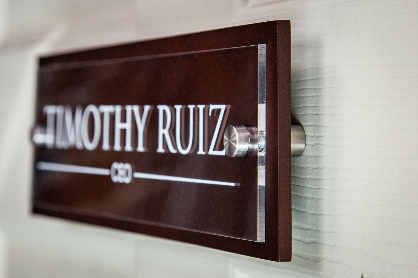 UV Printed Wood Acrylic Wall Sign - Personalized Name Office Executive CEO Sign New Job Position Business Decor, Birthday or Promotion Gift