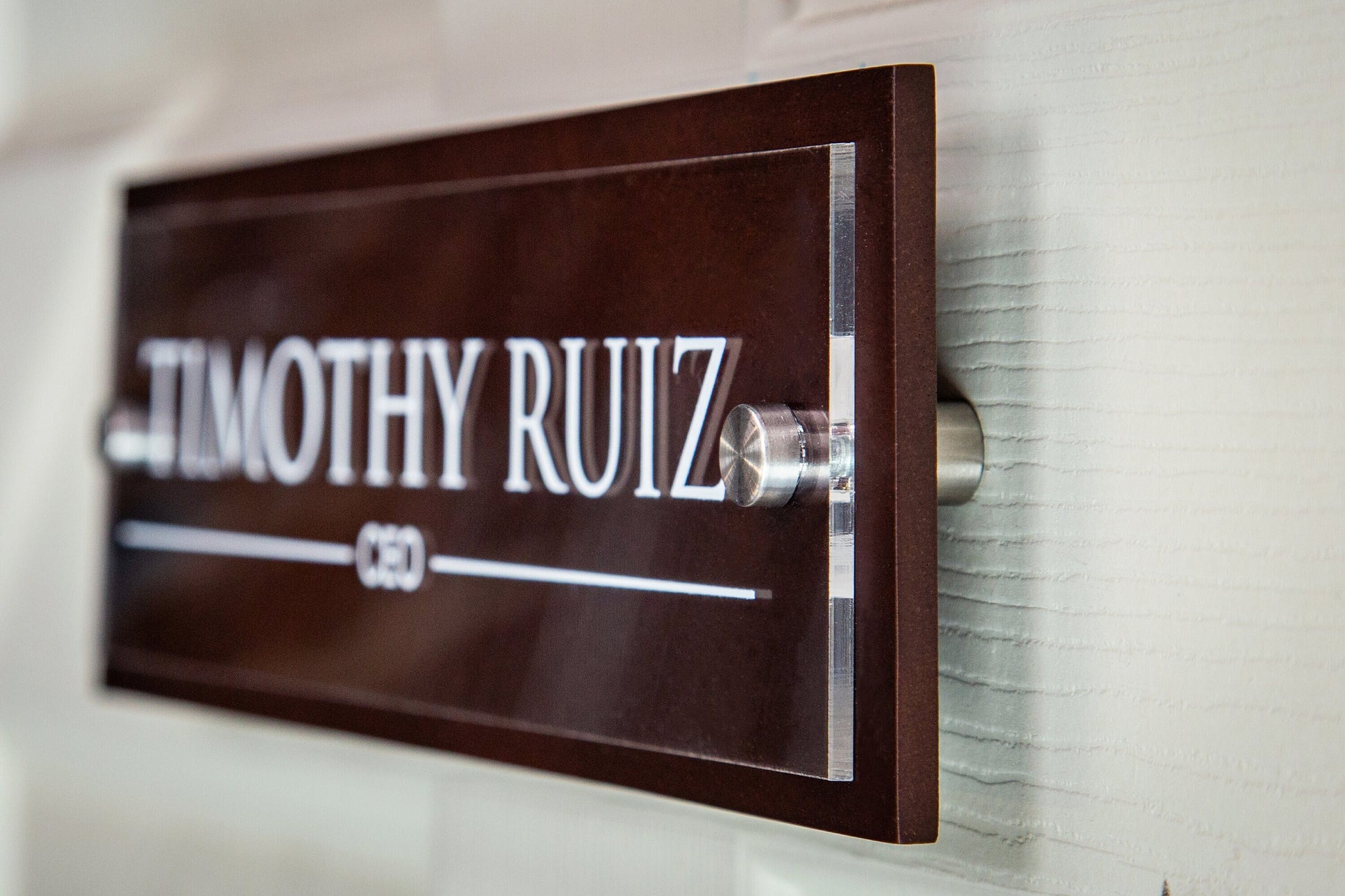 UV Printed Wood Acrylic Wall Sign - Personalized Name Office Executive CEO Sign New Job Position Business Decor, Birthday or Promotion Gift