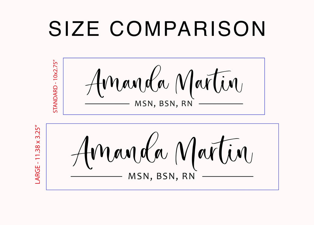 Wall Sign Name Plate (No Hole) - 2 Sizes Personalized Stick on Executive CEO Sign, New Job Business Decor, Staff Teacher Appreciation Gift