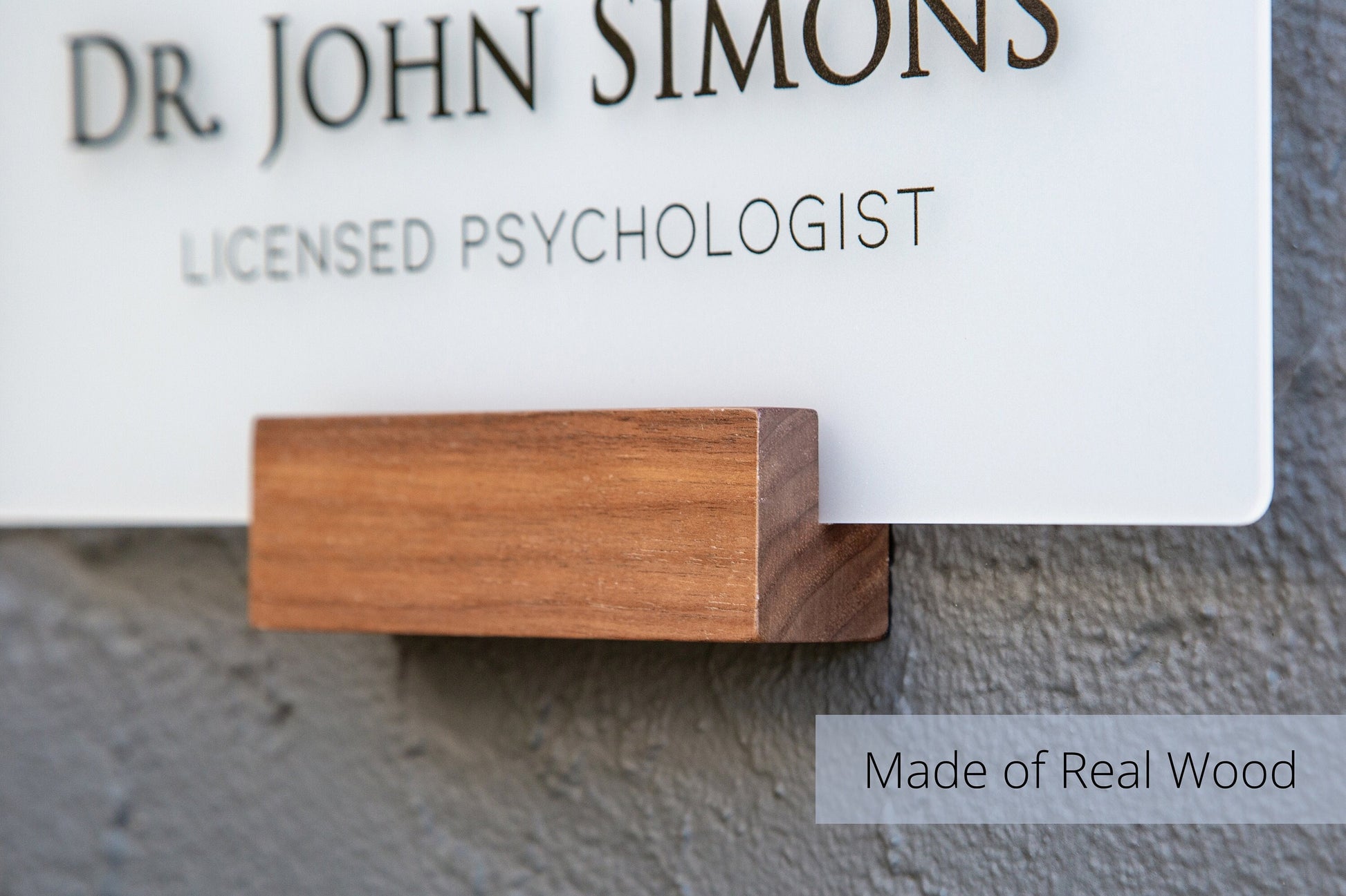 Ice Wall Door Interchangeable Name Plate w/ Wood Stand - 11.5x7" Personalized Custom Sign for Home & Office Wall, New Job Office Wall Decor