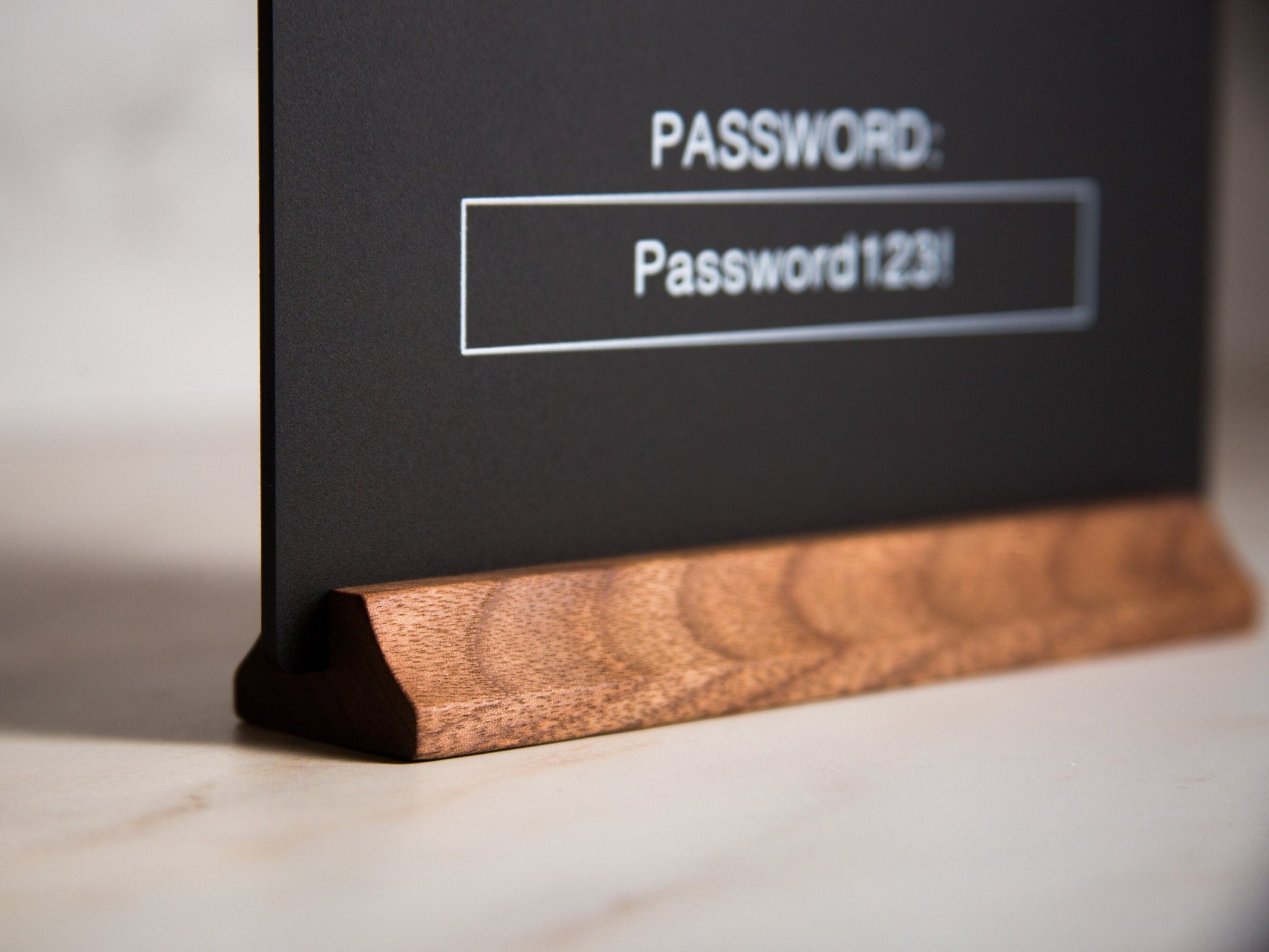 Wifi Acrylic Sign w/ Wood Base - 6.5 x 7.75" Ice or Black Table Sign for Home Airbnb Rental Small Business Salon Restaurant Bar Hotel Cafe