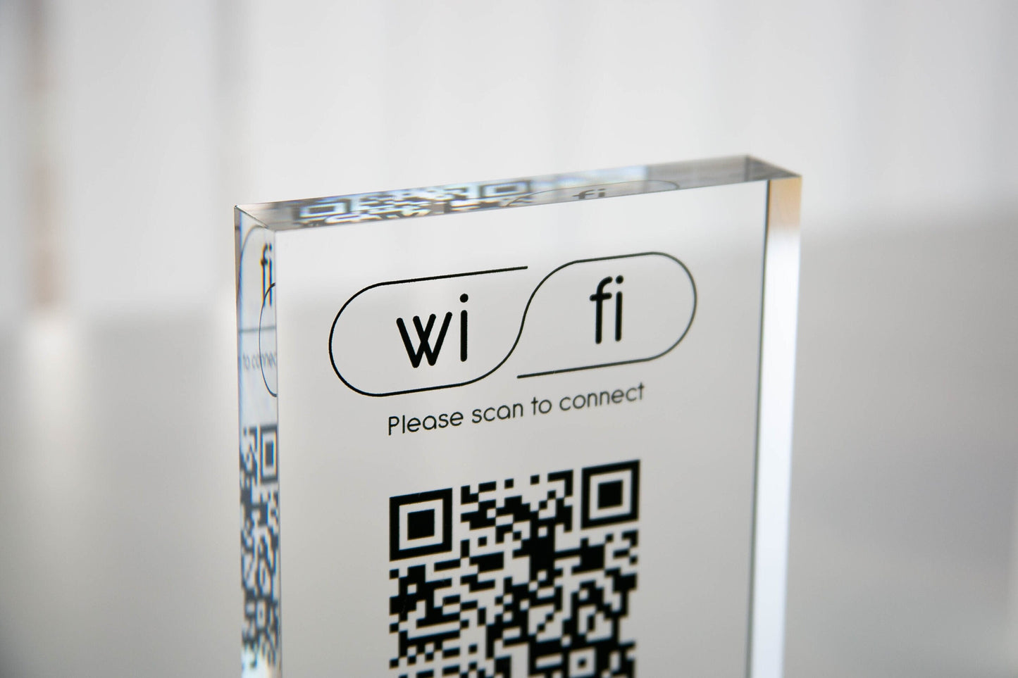 Personalized Acrylic QR Code Wifi Sign (Design 3) - Custom Home Airbnb Hotel Rental Sign for Small Business Beauty Salon Station Decor Bars