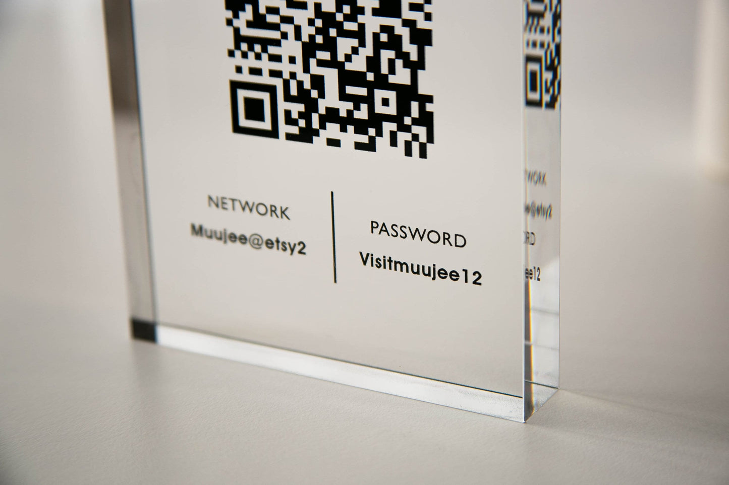 Personalized Acrylic QR Code Wifi Sign (Design 2) - Custom Internet Sign Airbnb Vacation Rental Salon Hotel Guestroom New Home Owner's Gift