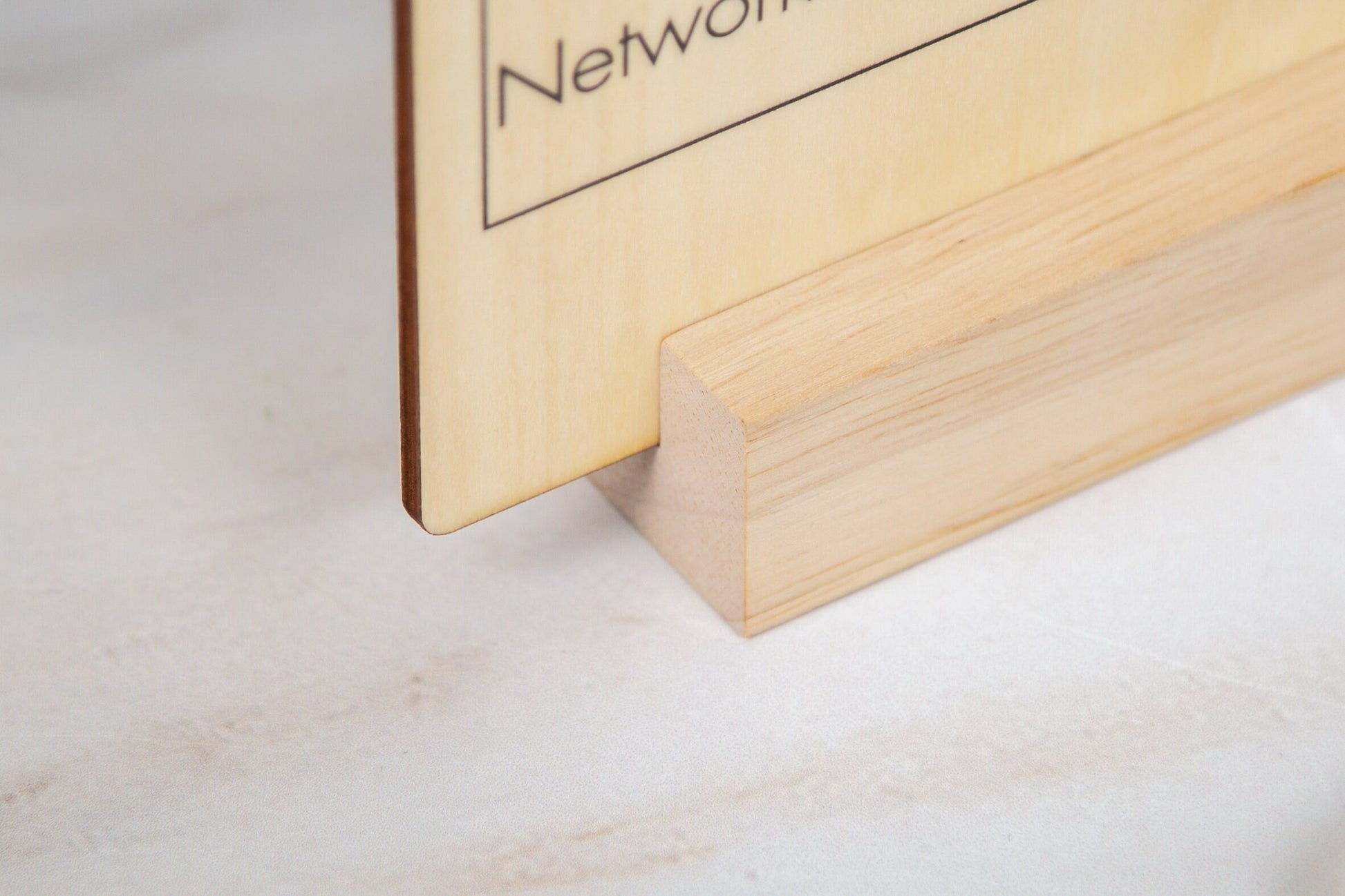 Wood Wifi Sign w/ Maple Wood Stand (Design 1) - Freestanding Tabletop Sign Guestroom Essential AirBnB Cabin Rental Cafe Bar Spa Waiting Area