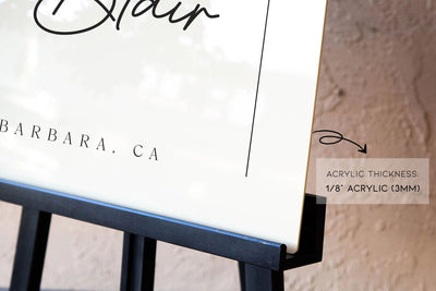 Personalized Arched Acrylic Wedding Welcome Sign (Design 4) , Wedding Sign, Party Sign